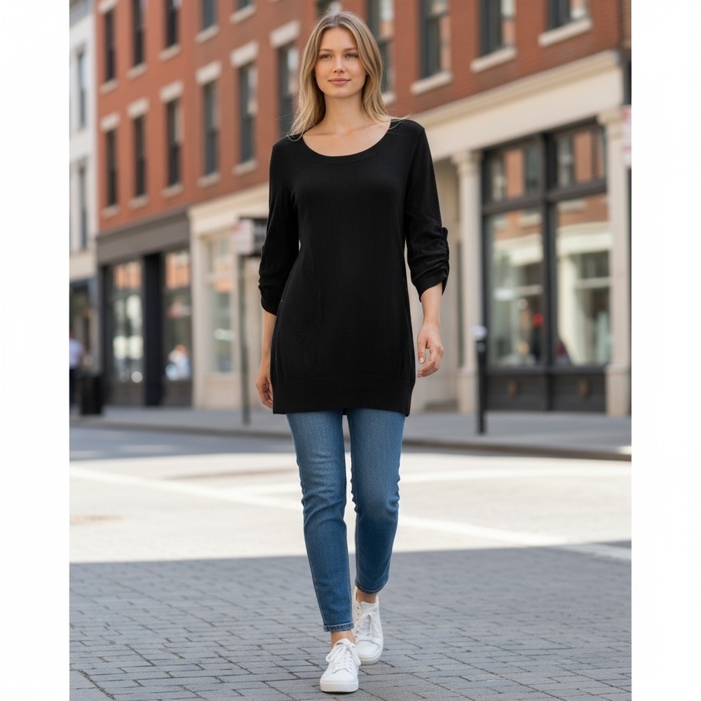 TopShop Black Long Sleeves Sweater Dress